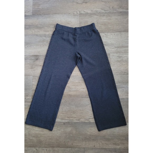 ST. JOHN SPORT By Marie Gray Santana Knit Wide Leg Gray Lounge Pants Size M - Picture 1 of 5